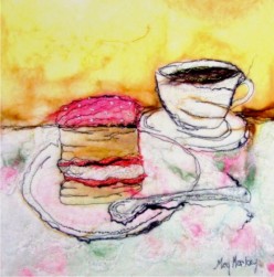 Tea and Cake Art Card by Moy Mackay