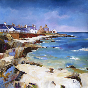 Kate Philp is a young artist based in Berwickshire.  Her subject matter is varied, featuring people, animals, landscapes and seascapes. Much of her inspiration is drawn from the rugged coastline around where she lives. Now enjoying a widespread audience.